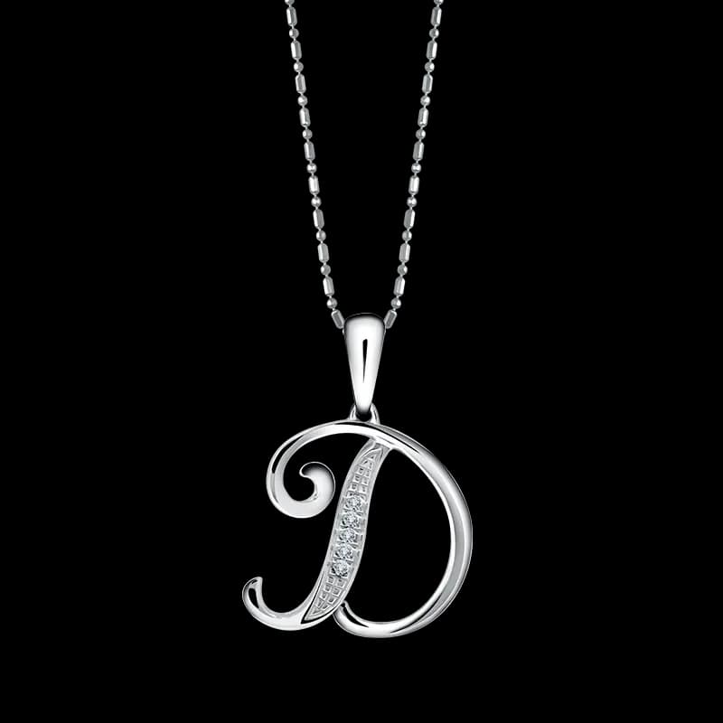 Liontin Initial Kursif D