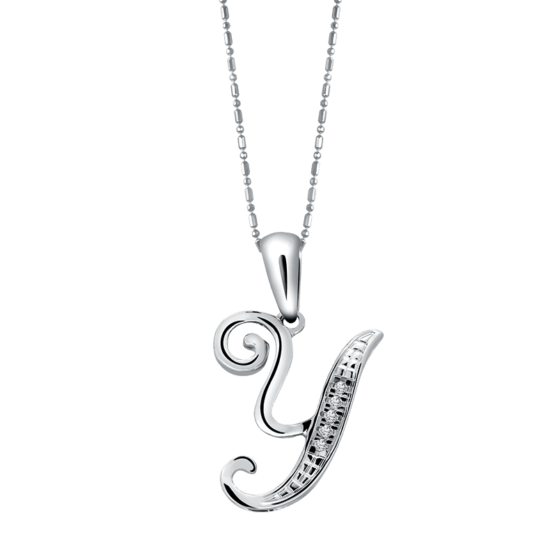 Liontin Initial Kursif "Y"