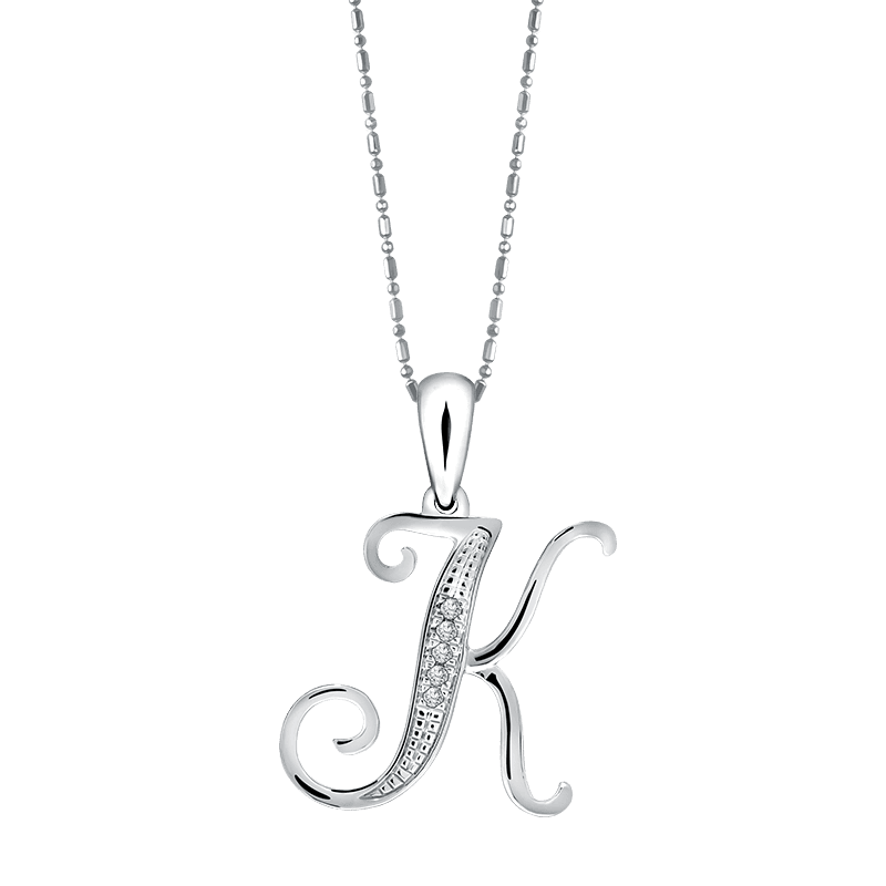 Liontin Initial Kursif "K"