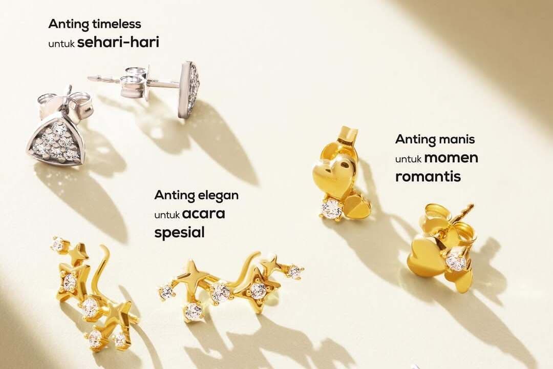 Tahukah Kamu? Model Anting Emas Simple Elegan Dengan Berlian Kecil Justru Lebih Disukai Wanita!