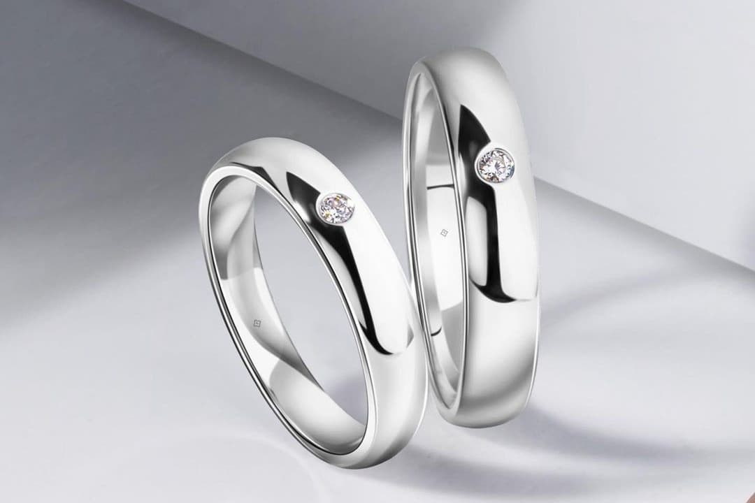 Harga Cincin Nikah Emas Putih dengan Hiasan Berlian