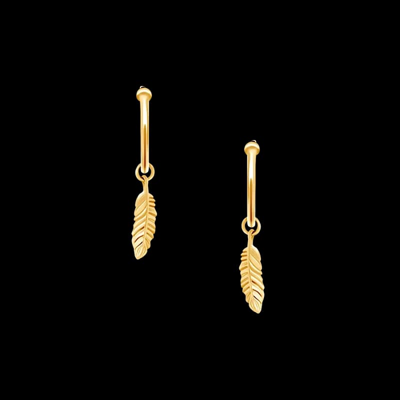 Anting Love Letter Feather Huggie