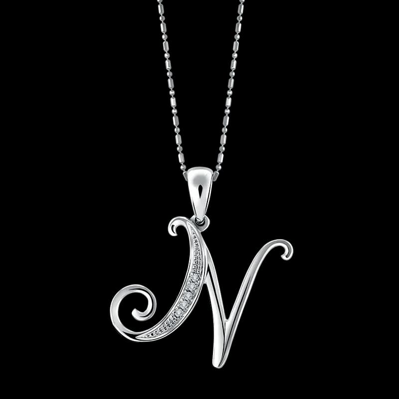 Liontin Initial Kursif "N"